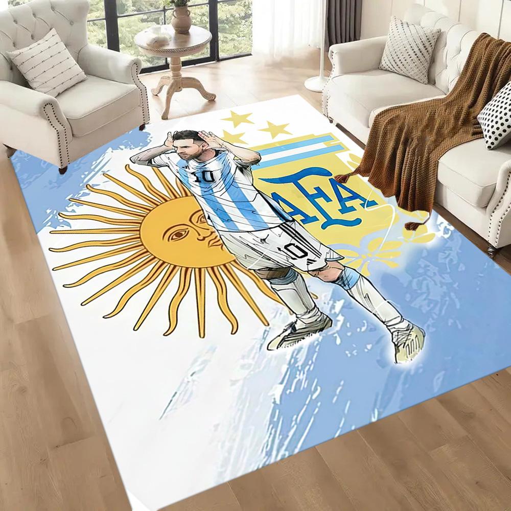 Messi's Iconic Number 10 Square Rugs Are a Great Choice for Living Rooms, Bedrooms, Home Décor, and As Gifts.