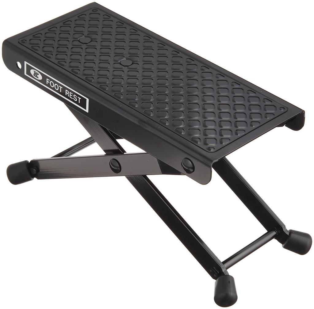 Kikutani GF-7 Guitar Footstool, Aluminum, Weight: 210g, 4-Level Height Adjustment, Black