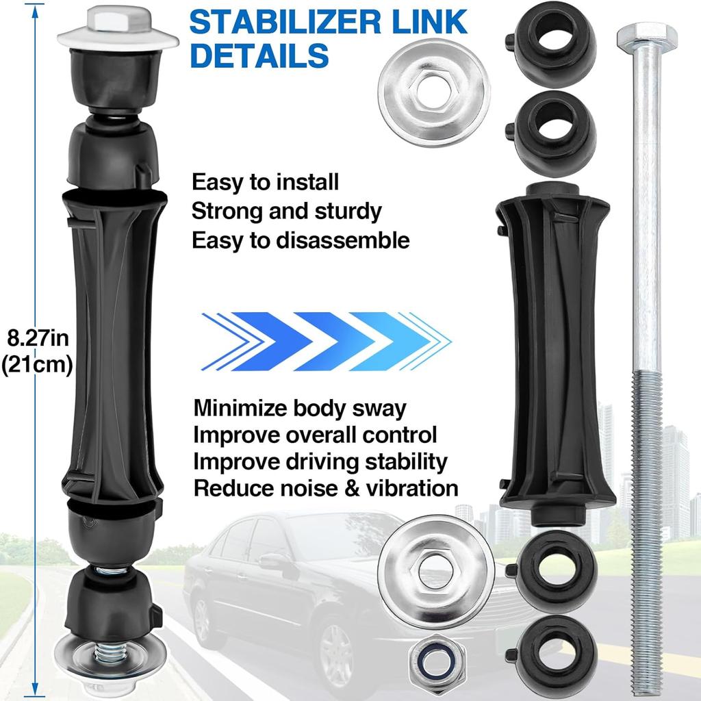 K700432 Front Stabilizer Sway Bar Links For 2007-2016 Chevrolet Chevy Silverado 1500 Tahoe Suburban Avalanche Cadillac Escalade GMC Yukon Sierra, 2