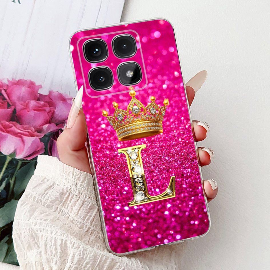 For Xiaomi 14T Pro 5G Case Luxury Crown Letters Soft Silicone Couple Phone Cover For Xiaomi 14T Mi14T 14TPro 2024 Protect Shells