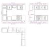 14 Piece Kitchen Cabinet Set Porto White Particleboard