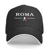 Lässige verstellbare Roma-Baseballkappe für Unisex mit lustigen Buchstabenaufdrucken, geeignet für Outdoor-Sport, Sandwich-Baseballkappe