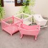 [TG820]1Set 1:12 Dollhouse Miniature Cradle Crib Surround Bed Furniture Bedroom Model Decor Toy Doll House Accessories