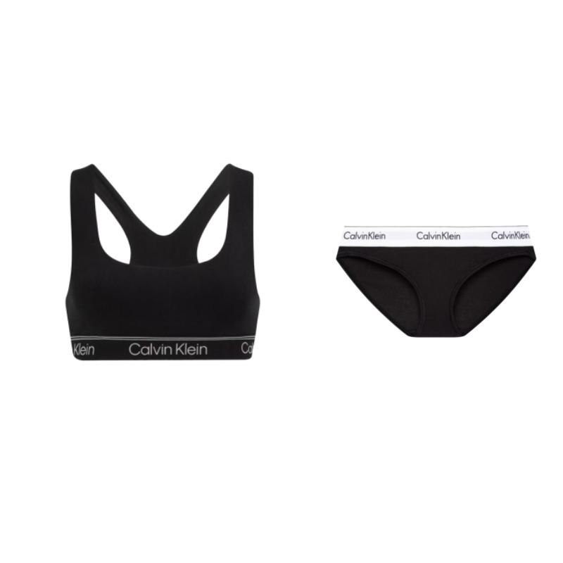 

Calvin Klein Бесшовный спортивный бюстгальтер с U-образным вырезом, беспроводной, без спинки, с цветочным поясом, сексуальные трусики-треугольники, комплект нижнего белья, женское нижнее белье F3787AD-001+QF7185AD-UB1 S