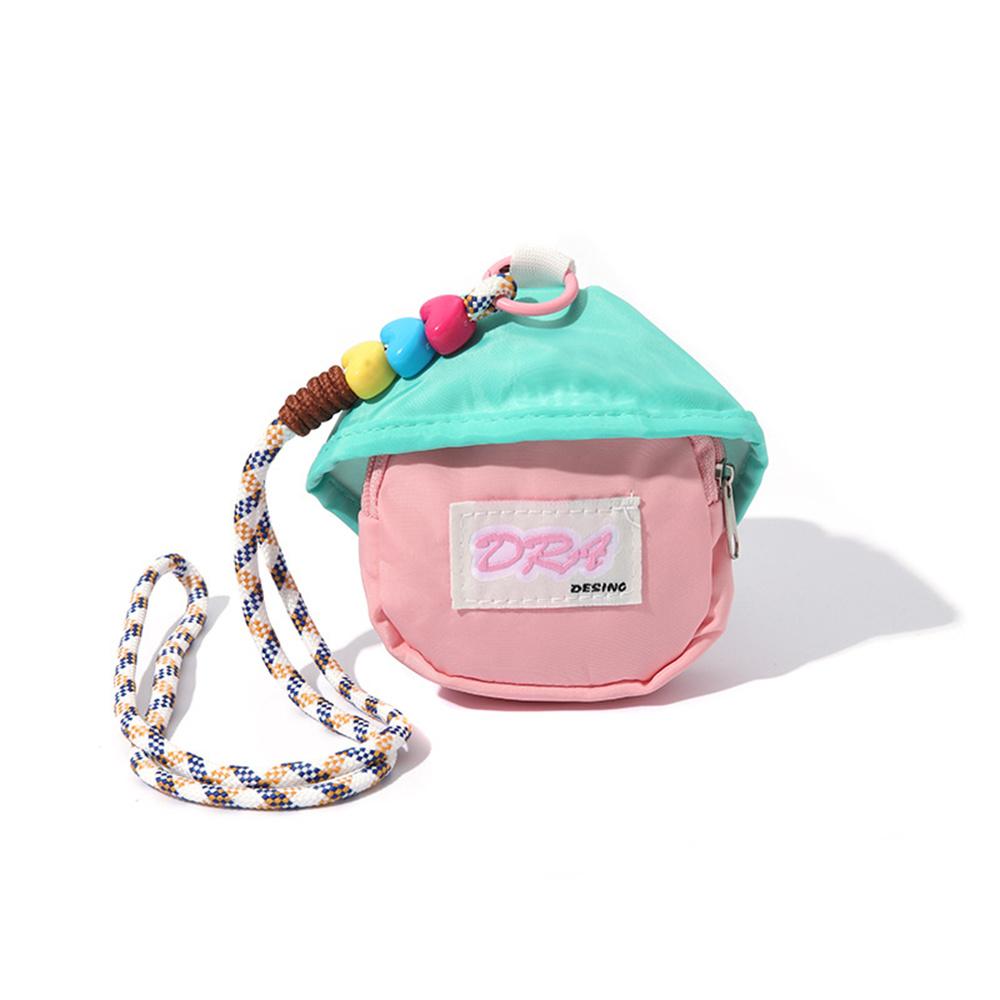 

Mini Pouch Headphone Case Coin Purse Fashion Mini Halter Neck Coin Purse Wallet Small Pouch Headphone Lipstick Storage Bag розовый