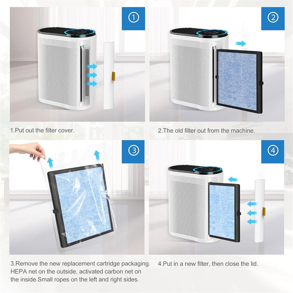 New MK04 AIR Replacement Filter for MK04 MG04JH, H13 True HEPA Filter, Compare to Part MK04LX, 2 Packs, Blue