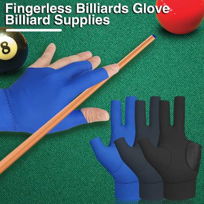 1Pc Billiards Glove Soft Breathable High Elastic Non-Slip Left-hand Three Finger Billiard Pool Glove Sports Supplies