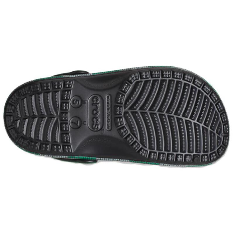 Crocs EVA Round Toe Kick Hole Shoes Unisex Style Black and Green