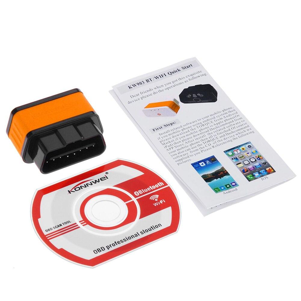 KW903 Wireless OBD2 Scanner 12V Diagnostic Code Reader for Android Devices ELM327 Auto Code Reader OBDII Tool