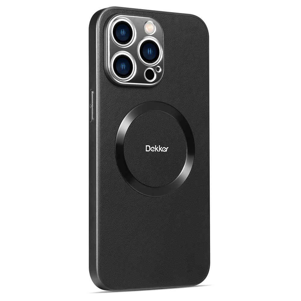 

Задня кришка DEKKER для iPhone 15 Pro, сумісна з чохлом для телефону MagSafe PU+TPU Black