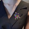 Fashionable personalized retro crystal rhinestone turtle brooch, alloy inlaid with diamonds, animal chest flower female brooch, turtle chest flower