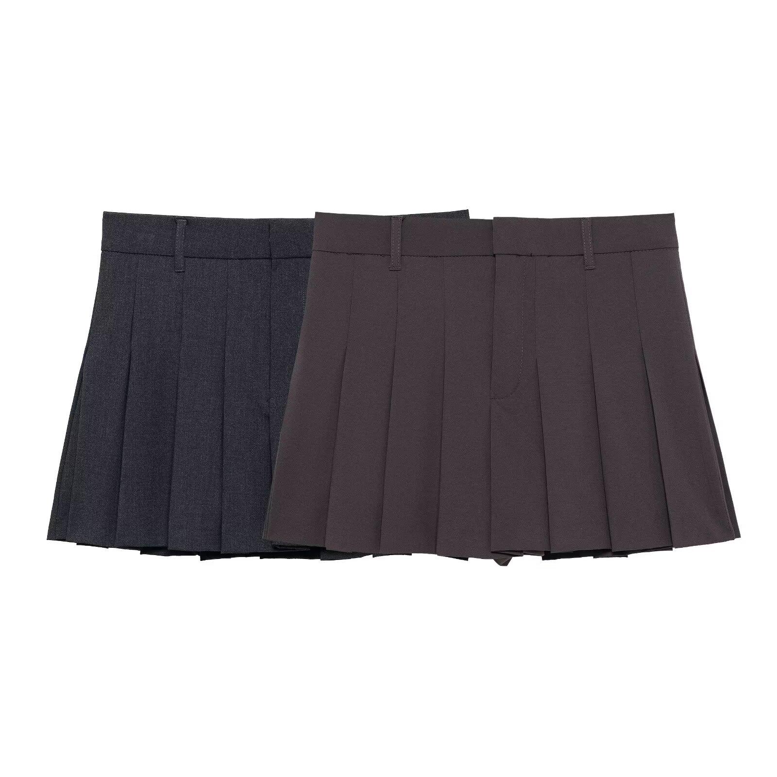 

2025 Spring Women s Slim-Fit Versatile Pleated Skirt Pants S