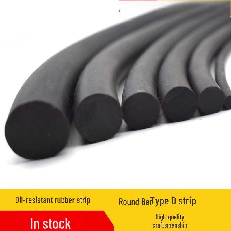 Black Nitrile Oil-Resistant Rubber Cord, 12mm Diameter Circular Sealing Strip