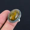 Friendship Day Deal Oval Natural Plume Agate Promise Ring Sterling Silver US 9