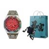 CASIO Men Liquid Crystal/Analog Dual Display Series 44mm Red Watch GA-2100-4A-