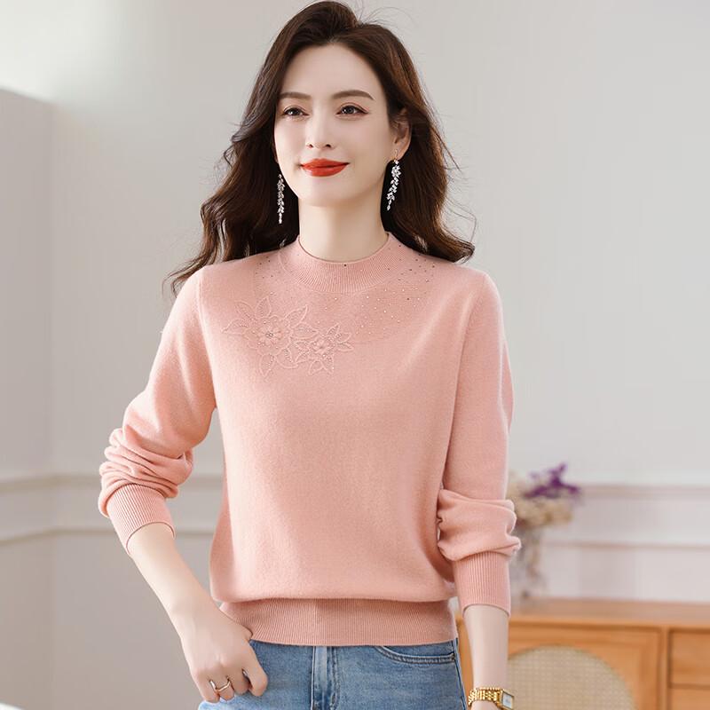 FenMao Autumn/Winter 100% Pure Wool Round Neck Pullover Sweater