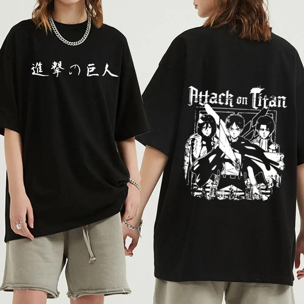 Tricou Anime Attack on Titan Ackerman Mikasa Eren Jaeger Tricou grafic cu logo Cherry Blossom Tricou unisex pentru femei Tricouri din bumbac