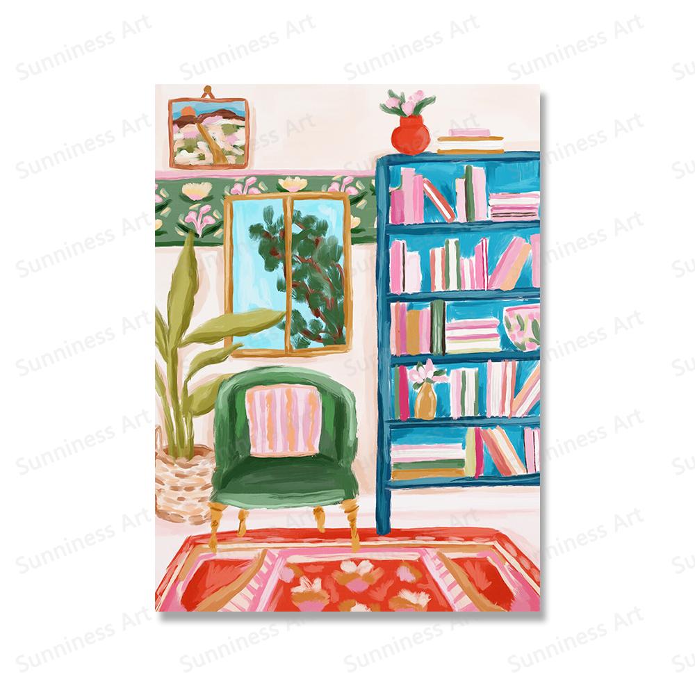 

Абстрактные розовые цветочные постеры настенная живопись холст ботанические цветочные принты уютные воскресные картинки для гостиной домашний декор 21x30cm No Framed белый