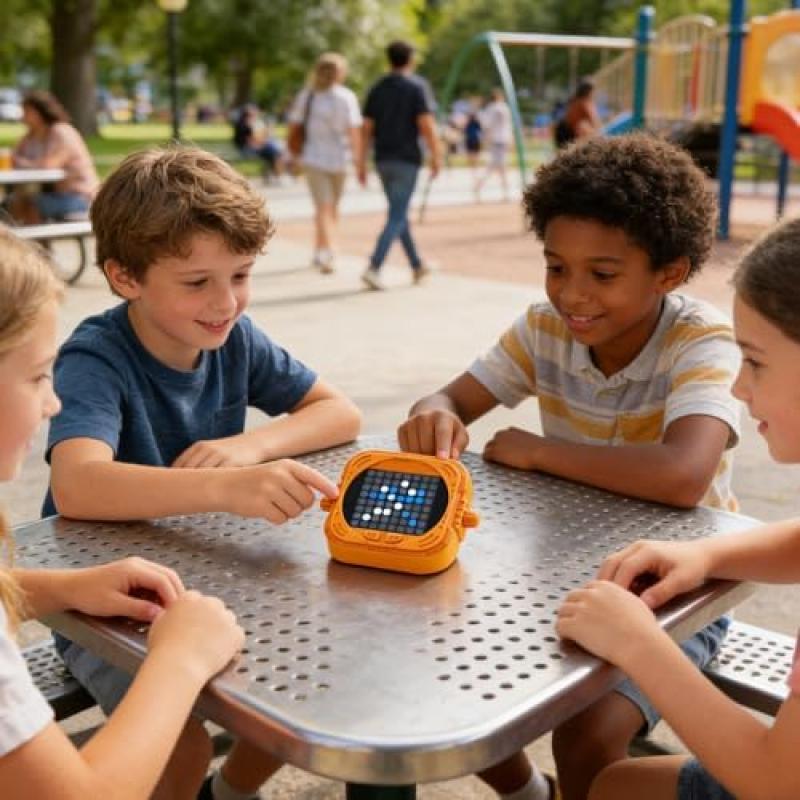 Five-in-a-Row Electronic Board Game, Smart Strategy Puzzle Toy, Portable Brain Training Board for Kids Teens Adults Family Travel Camping Party