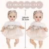 Realistic 14inch Vinyls Newborns Baby Girl Doll Realistic Child Toy Soft Doll Vinyls with Stuffed Toy Collectible