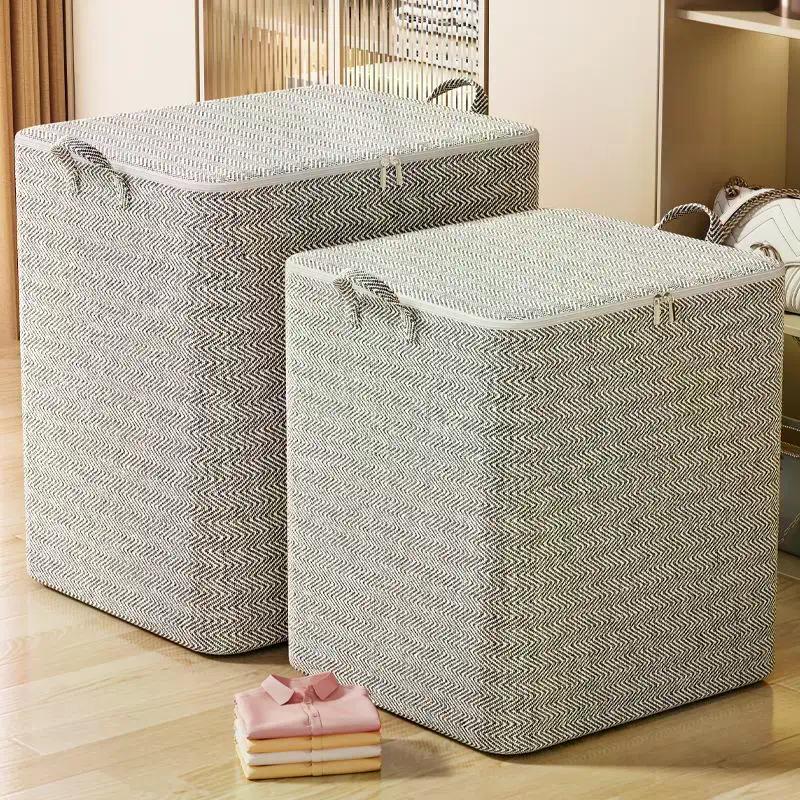 NEW! 220L Big Size Clothes Storage Box With Cover Large Laundry Basket Organizer Bag For Baby Foldable