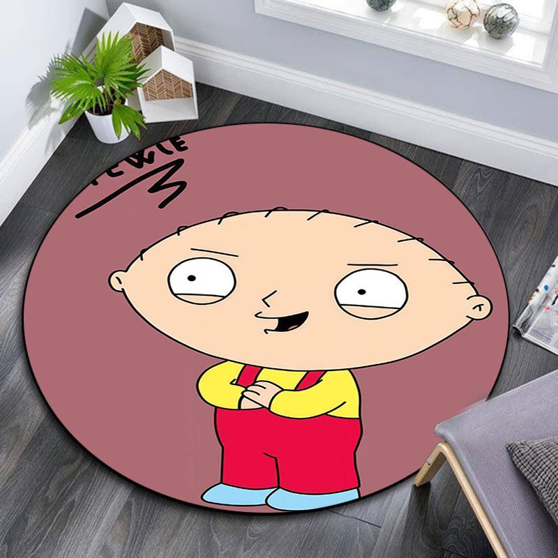 Cute Stewie Griffin Pattern Round rug,Carpet Rug for Living Room Bedroom Playroom ,Non-slip Floor Mat,Holiday Gifts and Birthday Gifts.