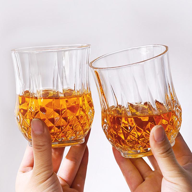 4pcs Wine Glass Set Diamond Painting Juice Cup Household Party Whiskey Cups Drinking Glasses Drinkware Transparent Wedding Gifts