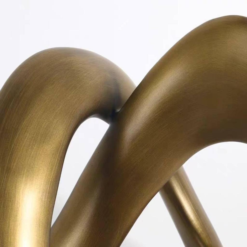Tabletop Sculpture with Twisted Loop Gold Elegant