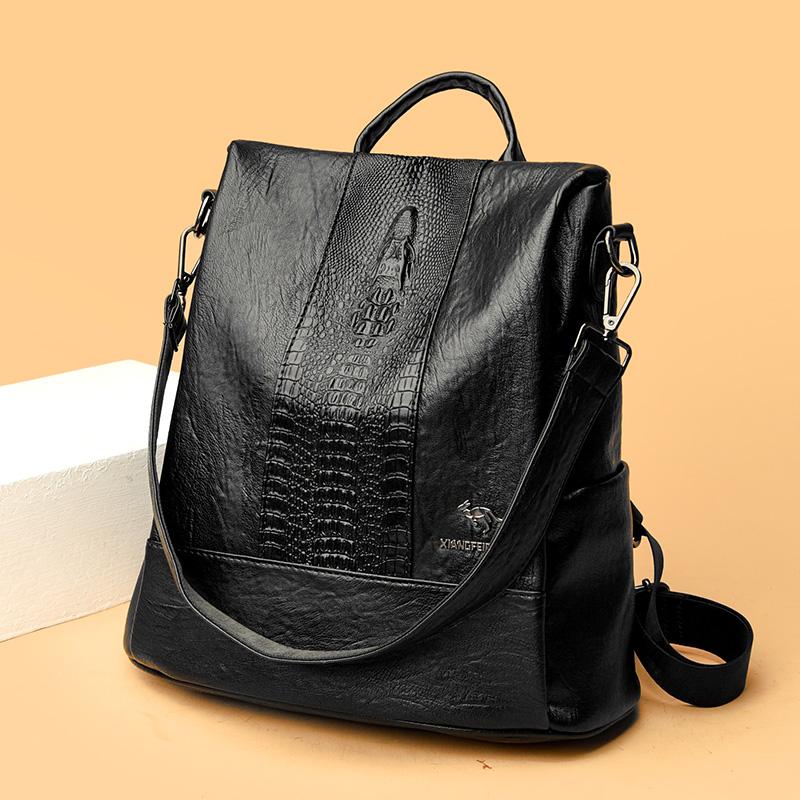 Rucsac din piele moale pentru femei, ghiozdane școlare pentru fete, rucsac de călătorie de mare capacitate