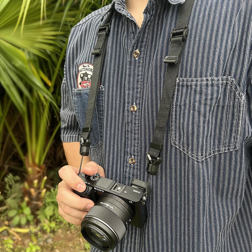 AooCare Kamera Verstellbar oder Nackengurt Gurt, Länge, Leicht, Abnehmbar, Crossbody, (Schwarz)