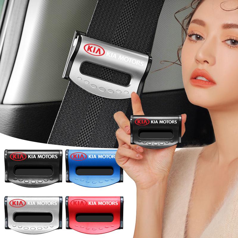 2Pcs Fashion Car Safety Seat Belt Buckle Clip Seatbelt Stopper Adjuster Clip For KIA Cerato Sportage R K2 K3 K5 Sorento Sportage R Rio Soul Accessorie