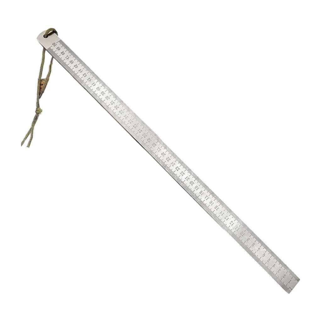 Stainless 50cm 20in Straight Ruler Thickened Measurement Tool Car Mount Self Defense Ruler Inch MM Double Sided Scale