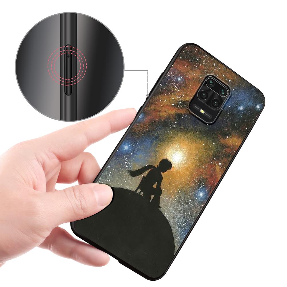 Little Prince Anime Space Case for Xiaomi Redmi Note 9S 9 8 10 11 Pro 9C 9A 7 8T 7A 8A 10S 11T 11E 9T Black Silicone Phone Cover