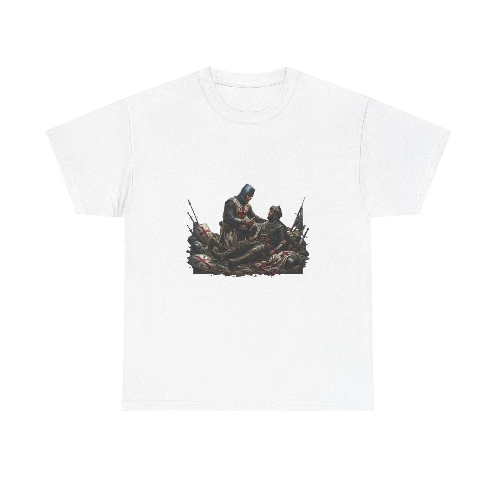 Medieval Knight T-Shirt | Battle Scene, Armor Illustration M