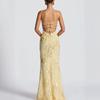 Elegant Floral Embellished Evening Dress Women Slim Fit French Chic Long Gown Sleeveless Wrap Waistline 2025