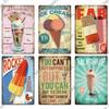 Summer Dessert Sign Vintage Tin Poster Metal Sign Metal Plate Retro Style Wall Decor Kitchen Cafe Home Decoration