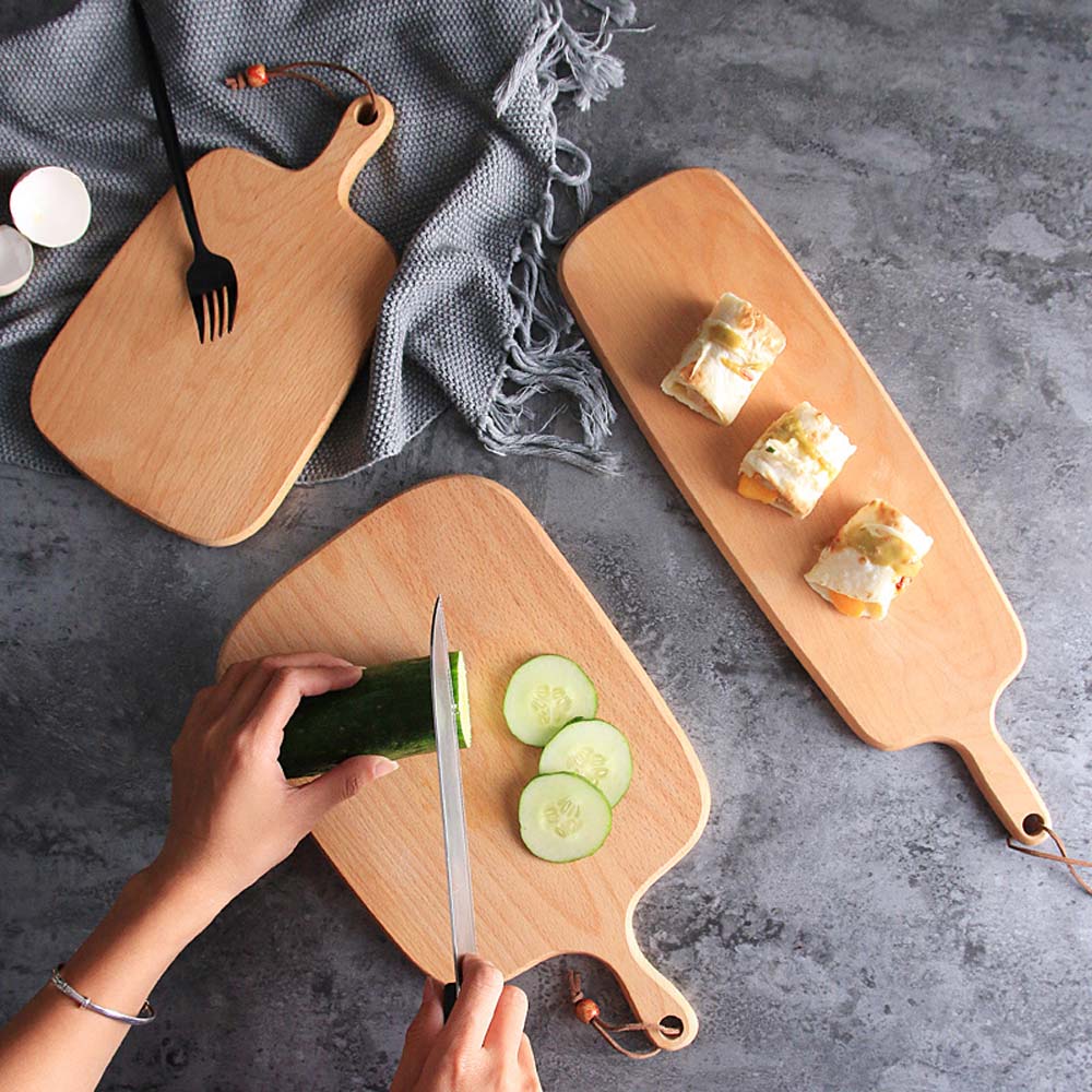 Non slip solid Handle Bamboo Wooden Kitchen Cutting Board Cheese Board Chopping board Desktop decor