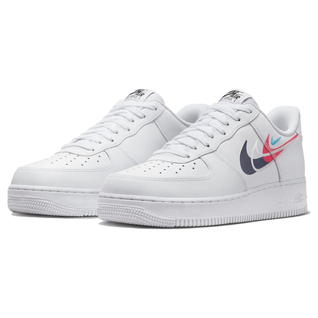 Nike Air Force 1 Low Quadruple Swoosh unisex joggesko White Bright-Crimson Metallic-Silver FJ4226-100