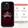Gold Crown Ladder Groove Case for iPhone 14/15/16/17 ProMax - Red Background