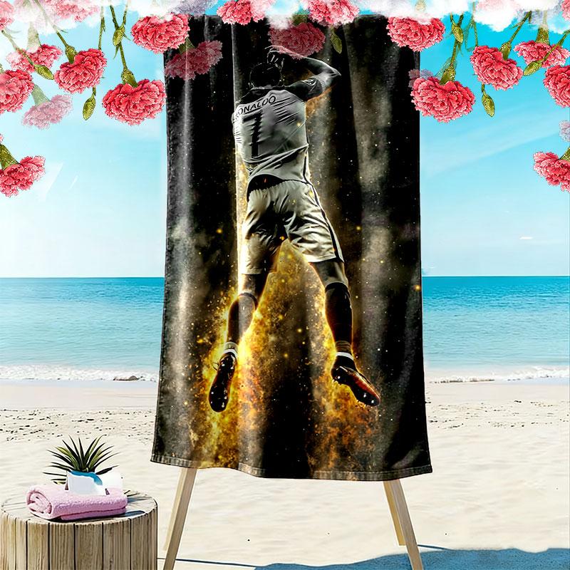 CR7 Print Strandtuch, Großes Weiches Schnelltrocknendes Handtuch für Strand Camping Schwimmen