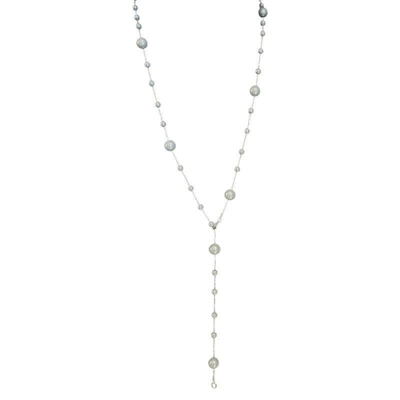 Elegant French Vintage Pearl Choker Necklace With Geometric Design For Women