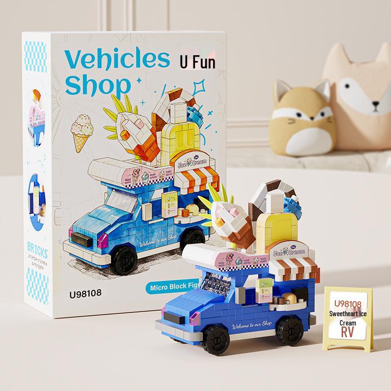 Dynamic Cityscape Building Block Toys - Coffee, Cola, and Convenience Store Models for Kids