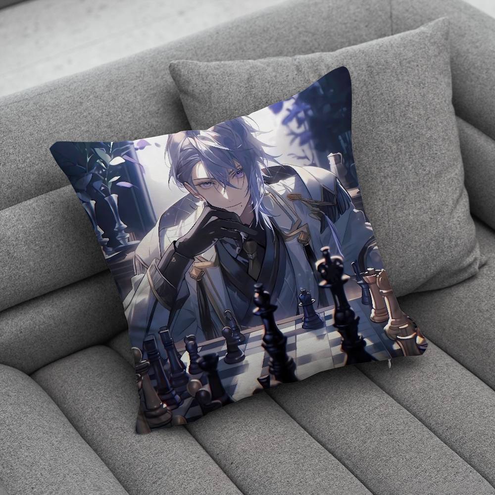 KKamisato Genshin AAyato Impact Print Pattern Sofa Cushion Cover Pillowcase Home Party Car Bedding