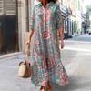 Womens Printed Polo Collar Midi Dress In Multiple Patterns