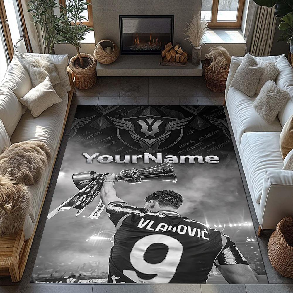 Juventus Personalized Name Floor Mat Suitable for Study room Outdoor Dormitory Living Rooms Anti-slip Rug Office home decor