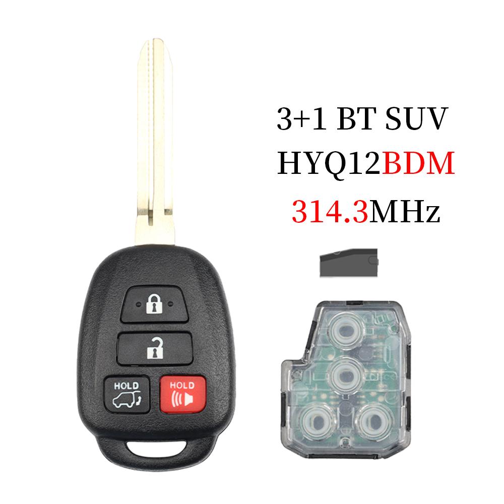 Liberty 4D72 G/H 8A Chip 314.3MHz Car Remote Key Fob for Toyota Camry 2012-2016 Corolla 2014-2017 HYQ12BEL HYQ12BDM