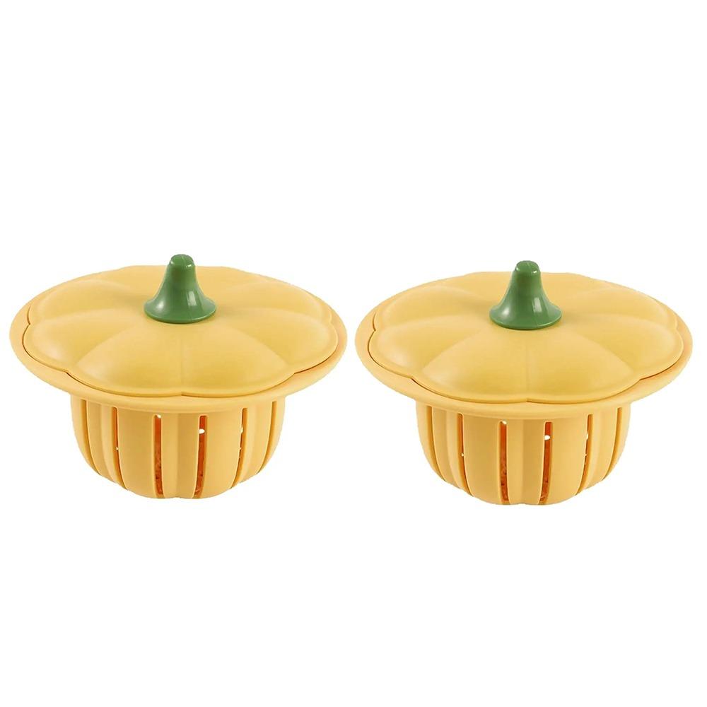 

2 шт. с крышкой Сетчатый фильтр для слива раковины в виде тыквы Защита от засоров Заглушка для канализации Сборник отходов для раковины Дом жёлтый