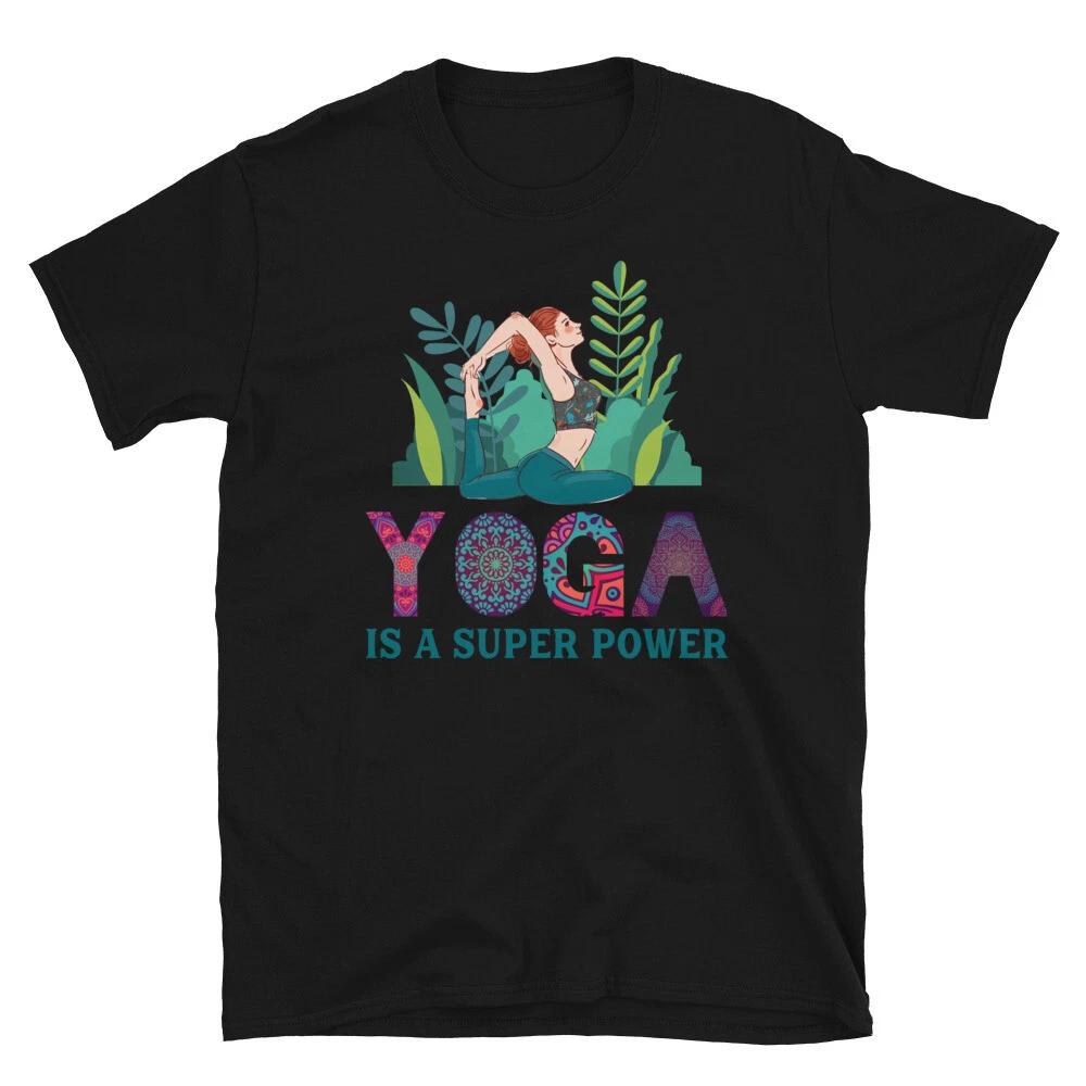 Yoga Super Power Funny YOGA Peace Summer Namaste T-Shirt M