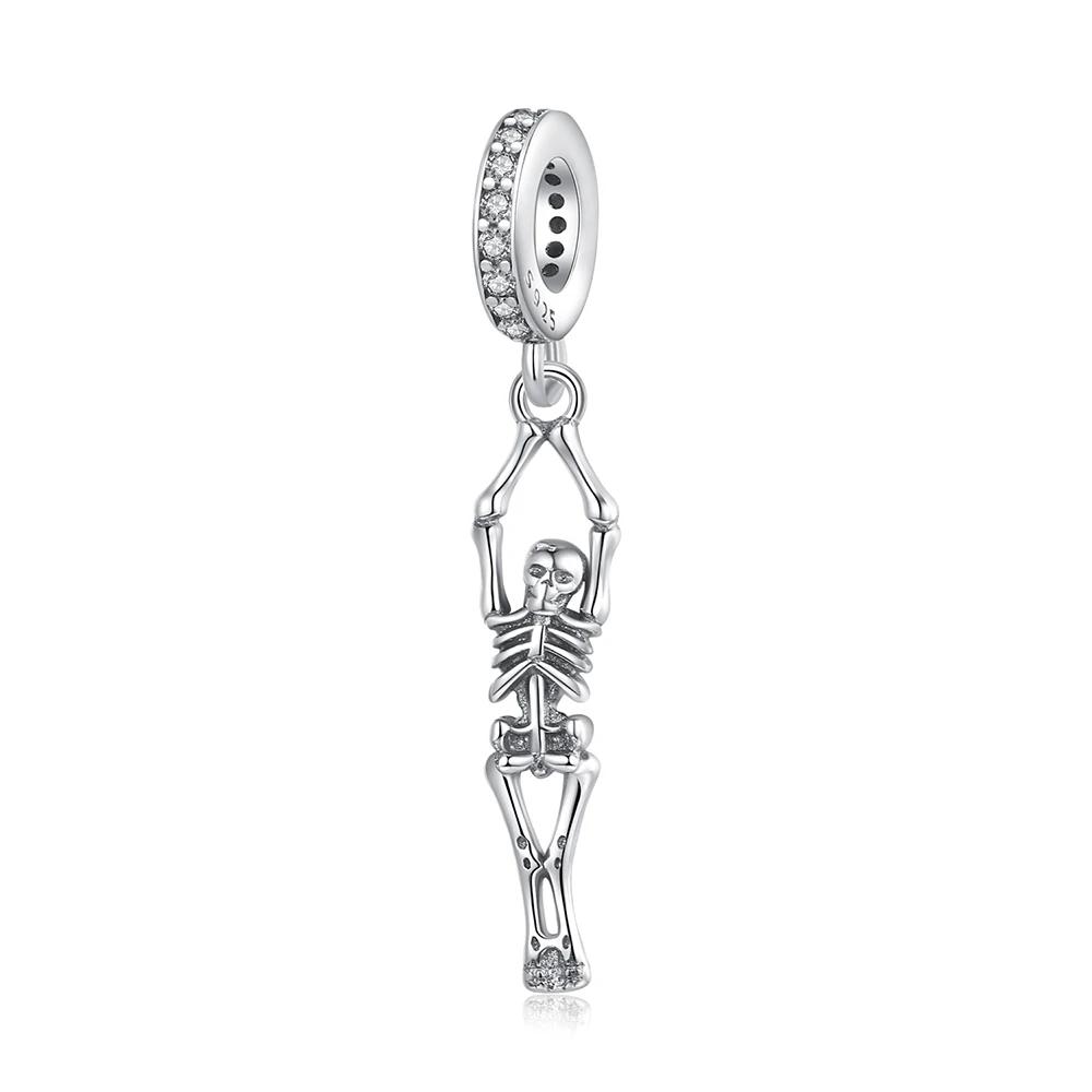 Original Copper Halloween Black Cat Spider Skull Pumpkin Ghost Beads Charms For Pan Bracelet Diy Jewellery