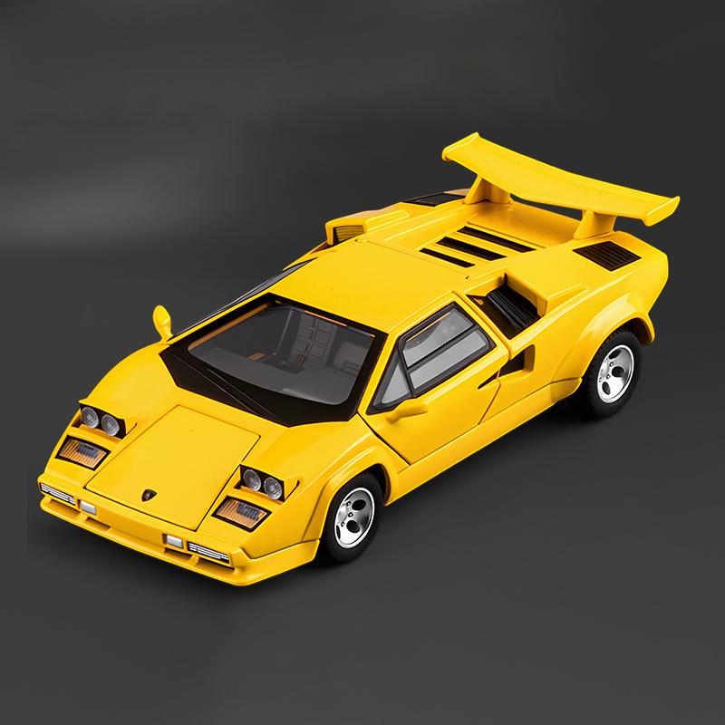 

1:32 Lamborghini Countach LP500S Металлическая Модель Автомобиля Литье под Давлением Игрушечные Машинки Для Детей Домашний Декор Украшения Рождественские Коллекции жёлтый
